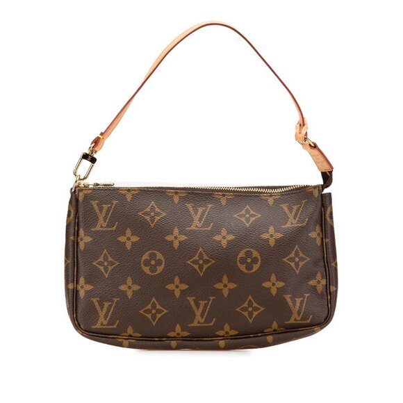 LOUIS VUITTON Brown Monogram Leather Pouch - Picture 1 of 12